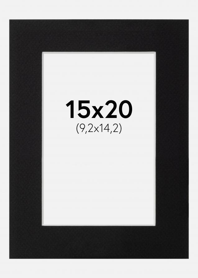 Galleri 1 Passepartout Schwarz (weißer Kern) 15x20 cm (9,2x14,2)