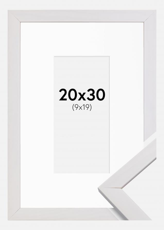 Ram med passepartou Rahmen Stilren Weiß 20x30 cm - Passepartout Weiß 10x20 cm