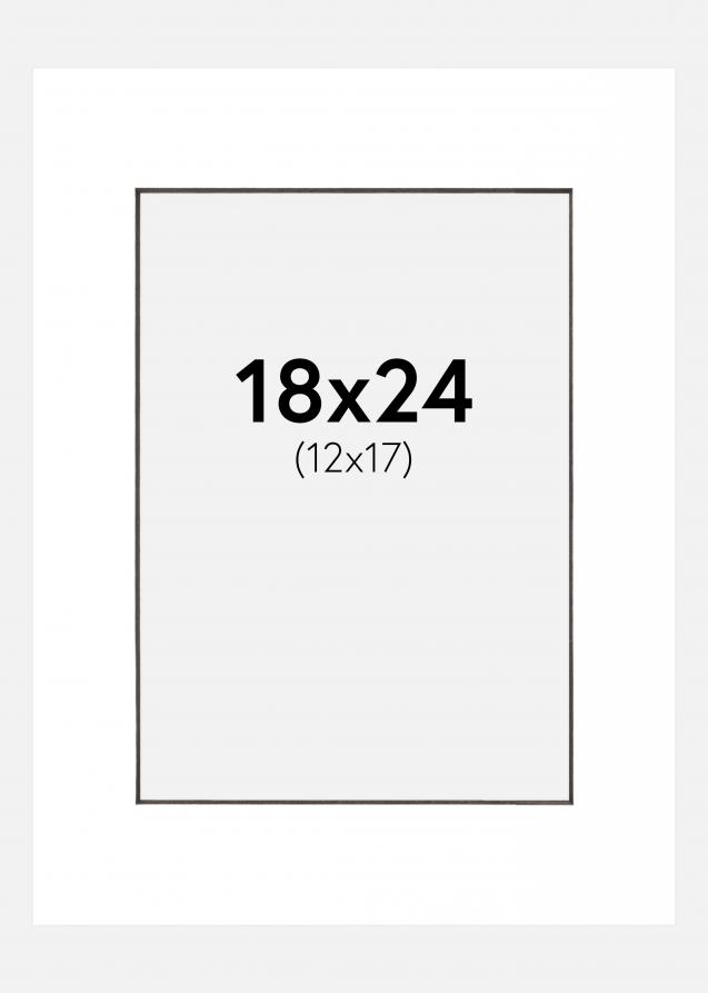 Galleri 1 Passepartout Weiß (schwarzer Kern) 18x24 cm (12x17 cm)