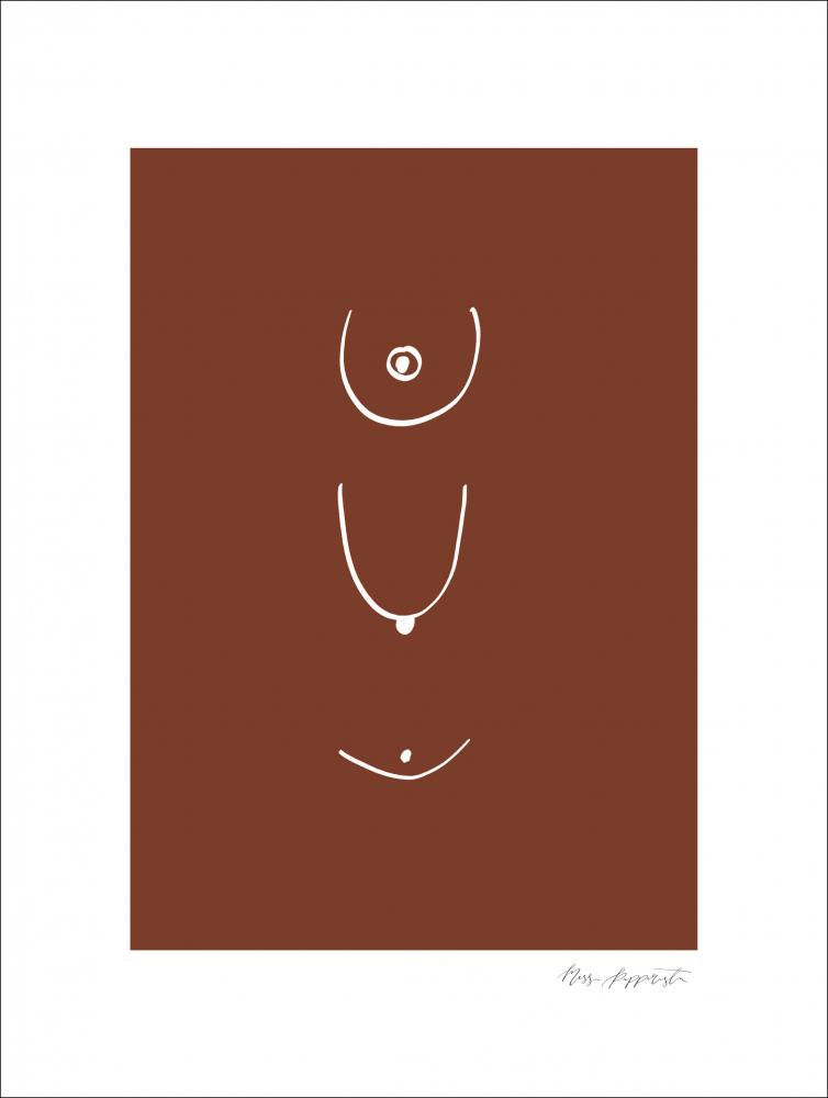 Bildverkstad Thin lines - Brown Poster