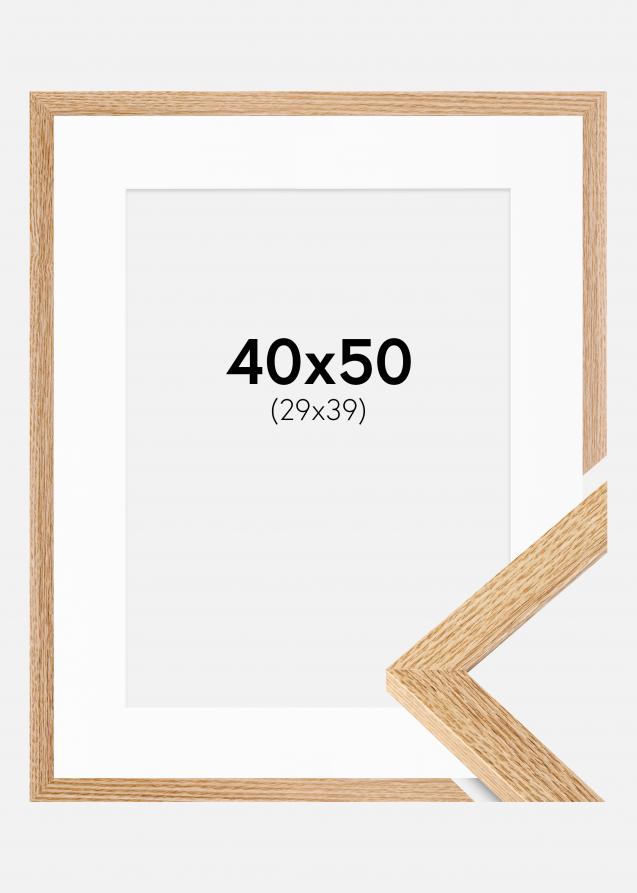 Ram med passepartou Rahmen Selection Eiche 40x50 cm - Passepartout Weiß 30x40 cm
