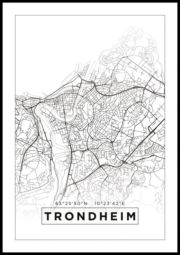 Bildverkstad Map - Trondheim - White