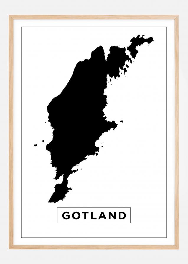 Bildverkstad Map - Gotland - White Poster