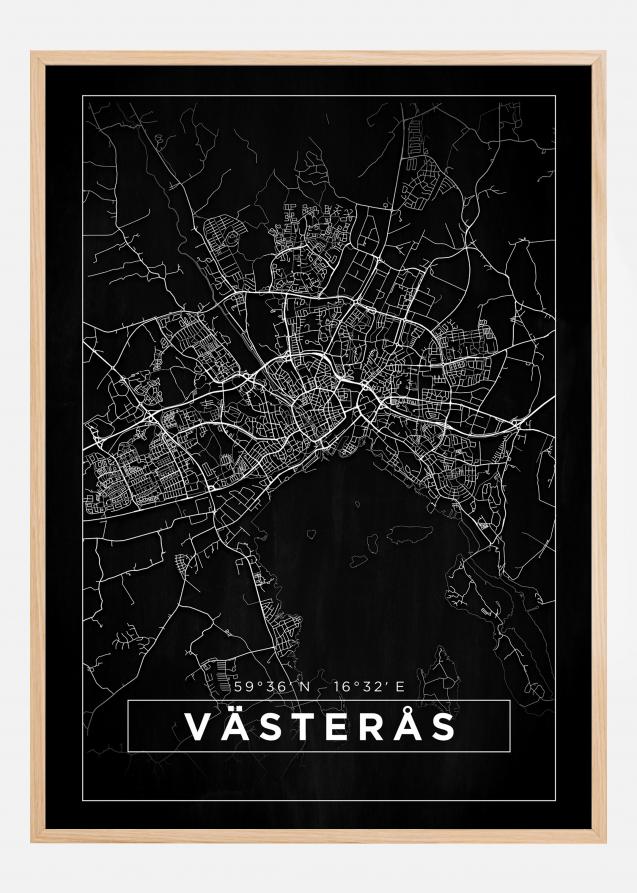 Bildverkstad Map - Västerås - Black Poster