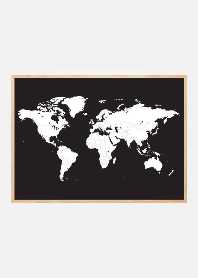 Bildverkstad Weltkarte Weiß Poster