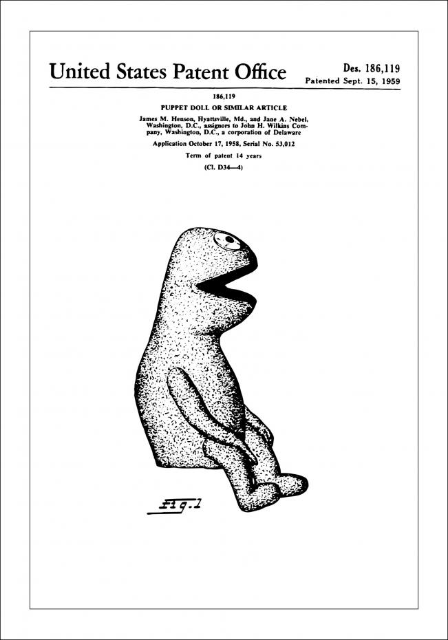 Bildverkstad Patentzeichnung - Die Muppets - Kermit I Poster