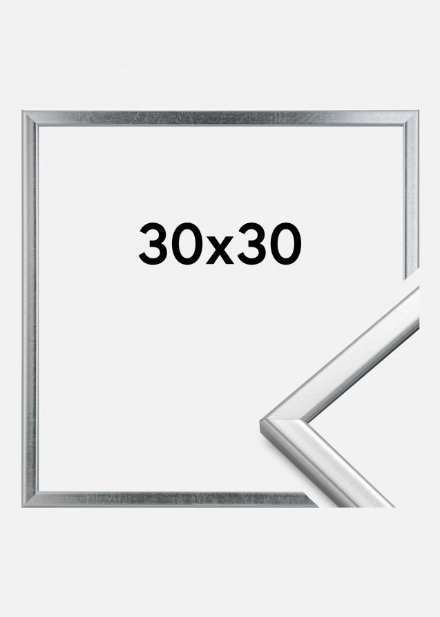 HHC Distribution Rahmen Slim Matt Antireflexglas Silber 30x30 cm