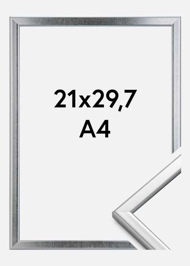 HHC Distribution Rahmen Slim Matt Antireflexglas Silber 21x29,7 cm (A4)