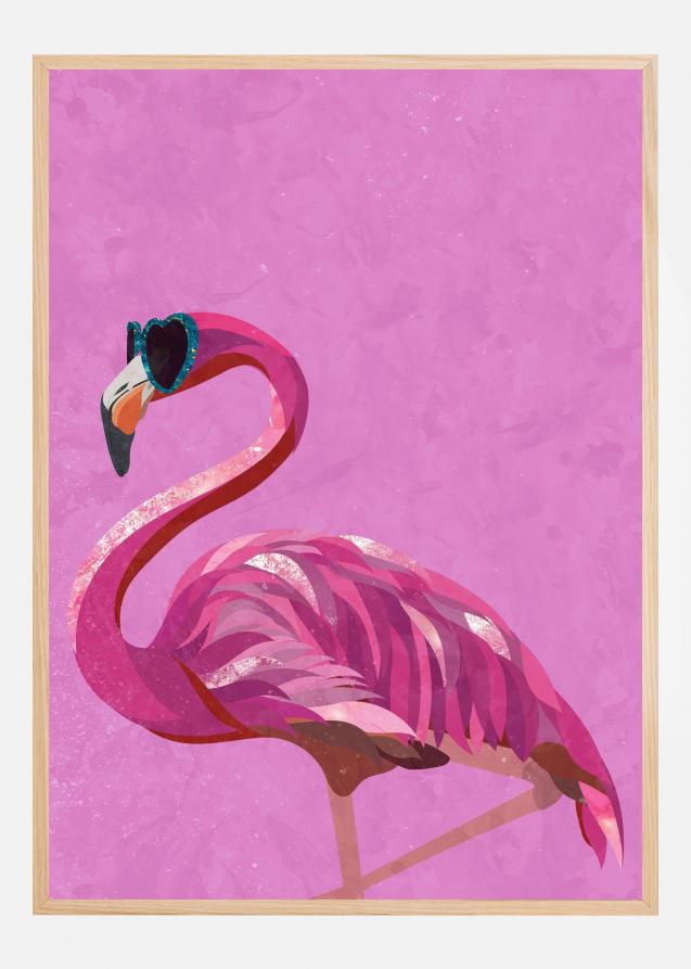 Bildverkstad Magenta Metallic Flamingo Poster