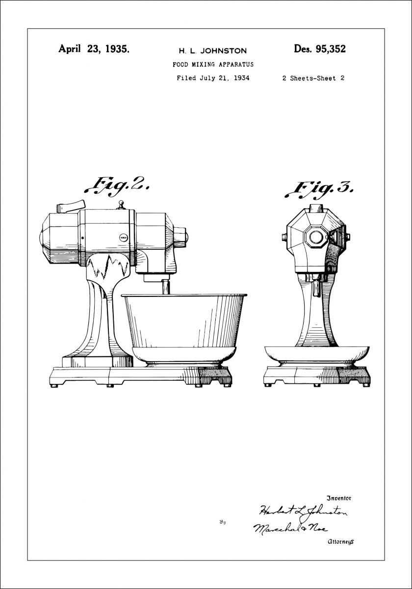 Bildverkstad Patentzeichnung - Mixer II Poster