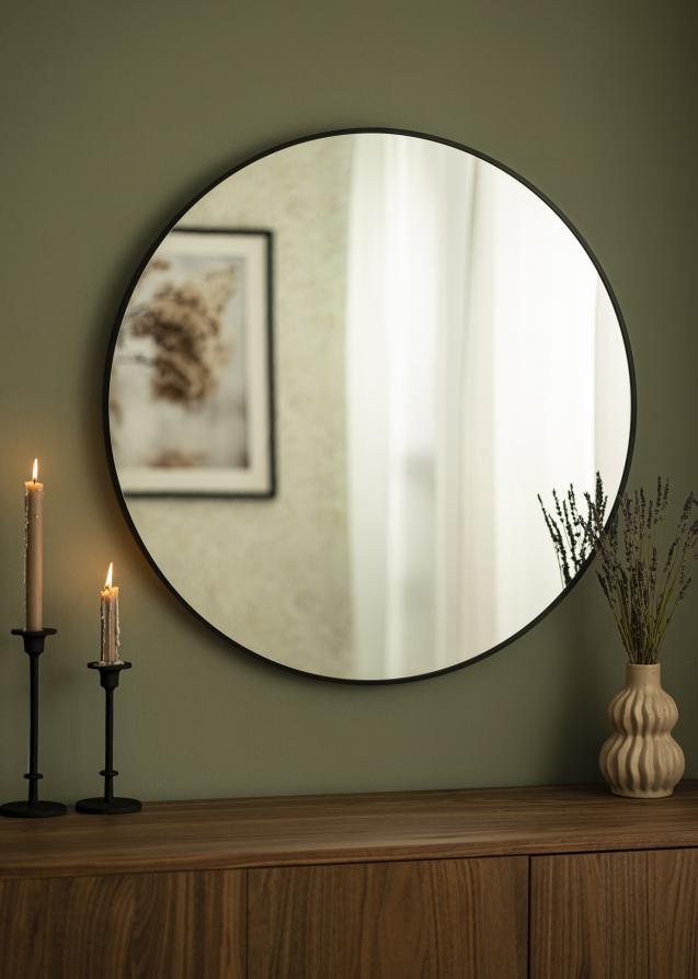 Artlink Spiegel Modern Schwarz 80 cm Ø
