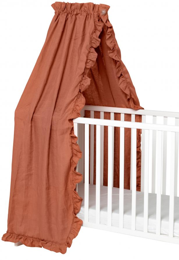 NG Baby Betthimmel Volang - Terracotta 155x230 cm