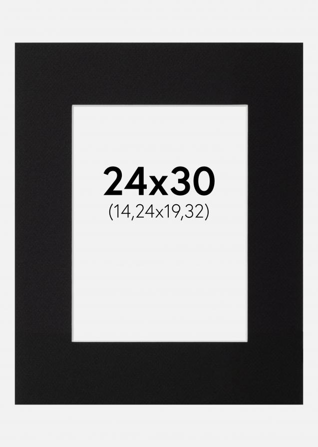 Galleri 1 Passepartout Schwarz (weißer Kern) 24x30 cm (14,24x19,32)