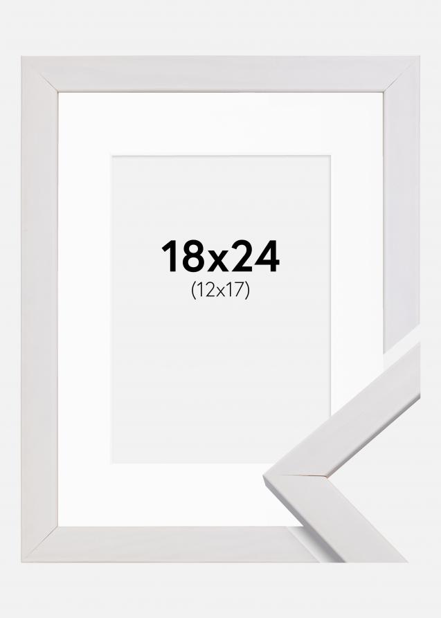 Ram med passepartou Rahmen Stilren Weiß 18x24 cm - Passepartout Weiß 13x18 cm