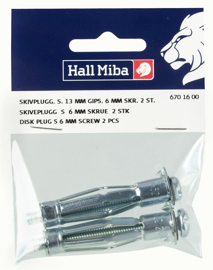  Schraube und Dbel fr Gipswand 6 mm - 4er-Pack