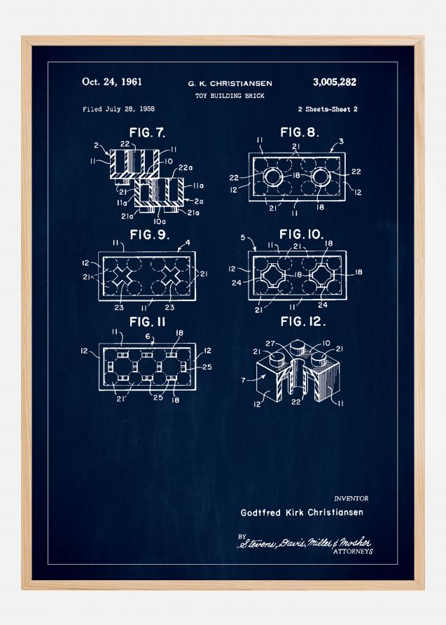 Bildverkstad Patent Print - Lego Block II - Blue Poster
