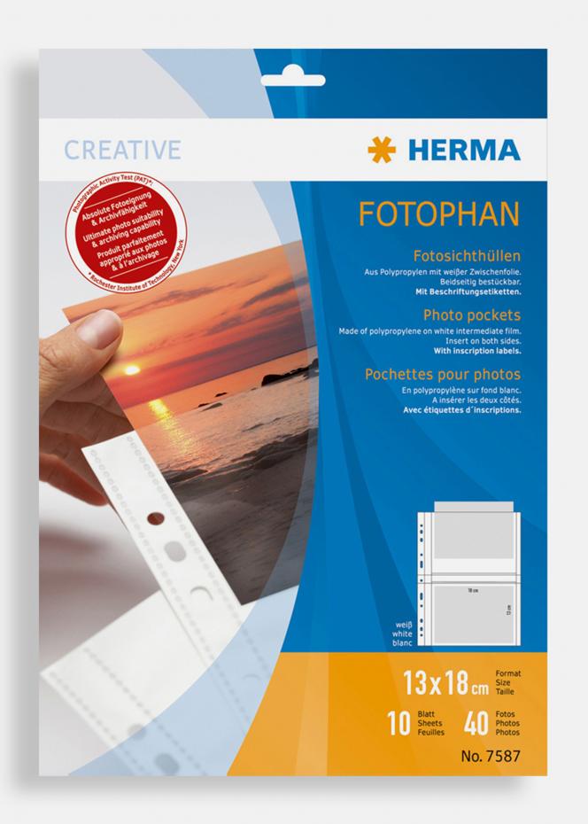  Herma Fototaschen 13x18 cm horizontal - 10er-Pack Wei
