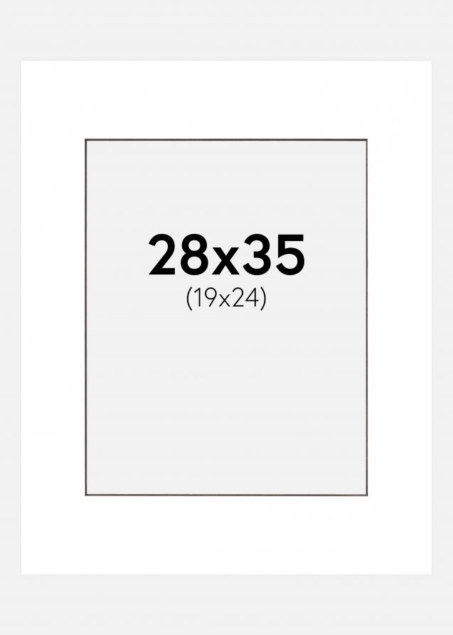 Galleri 1 Passepartout Weiß (schwarzer Kern) 28x35 cm (19x24 cm)