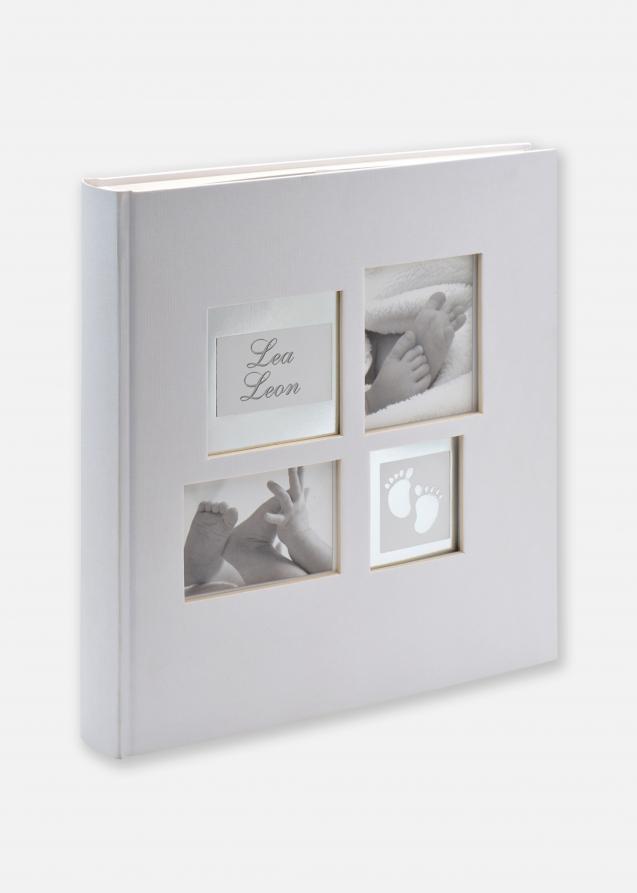 Walther Little Foot Album Grau-Weiß - 28x30,5 cm (60 weiße Seiten / 30 Blatt)