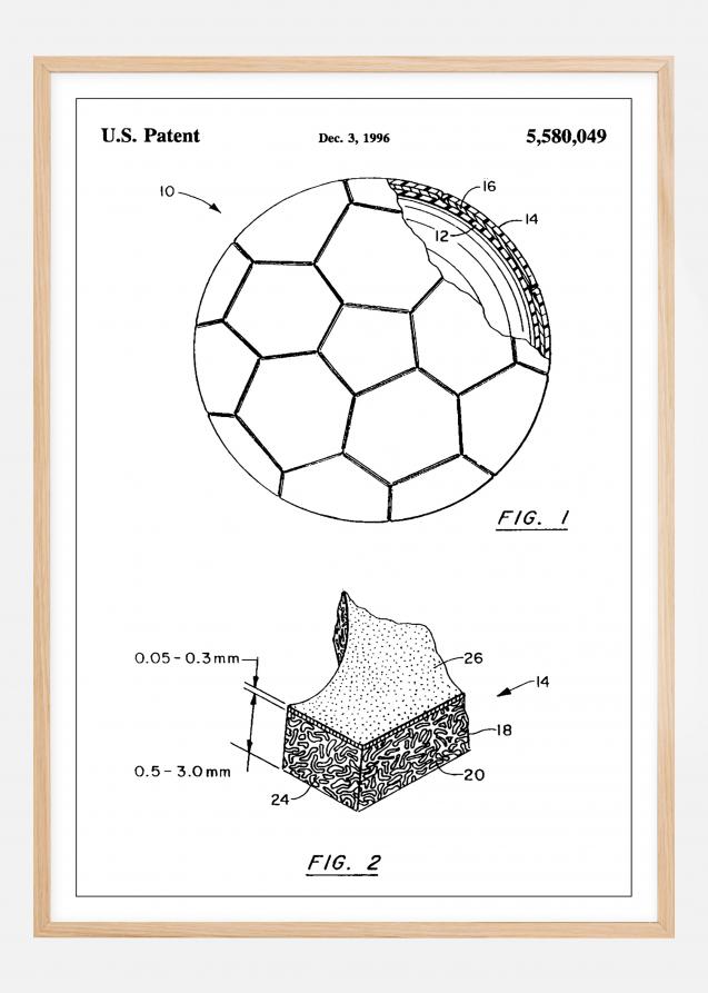 Bildverkstad Patent Print - Football - White Poster