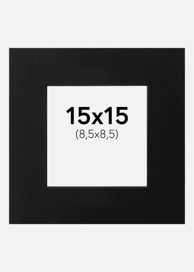 Galleri 1 Passepartout Schwarz (schwarzer Kern) 15x15 cm (8,5x8,5)