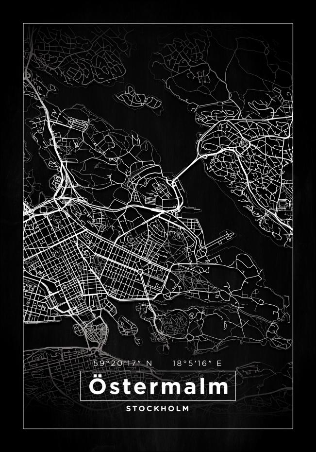 Bildverkstad Map - stermalm - Black Poster