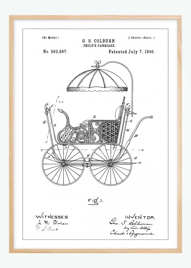 Bildverkstad Patentzeichnung - Kinderwagen I Poster