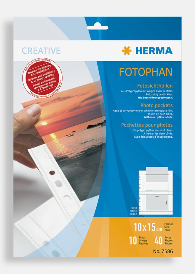 Difox Herma Fototaschen 10x15 cm horizontal - 10er-Pack Wei