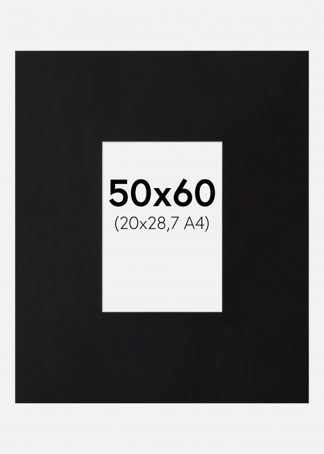 Galleri 1 Passepartout XXL Schwarz (Weiß Kern) 50x60 cm (20x28,7)