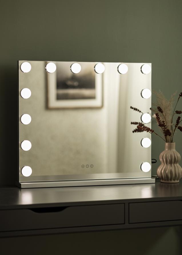 KAILA KAILA Kosmetikspiegel Base LED 14 Silber 65x56 cm