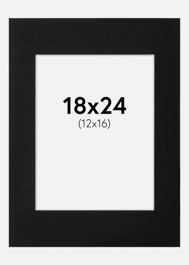 Galleri 1 Passepartout Schwarz (weißer Kern) 18x24 cm (12x16)