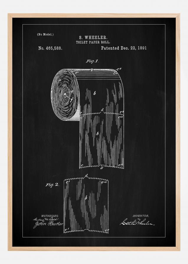 Bildverkstad Patent Print - Toilet Paper Roll - Black Poster