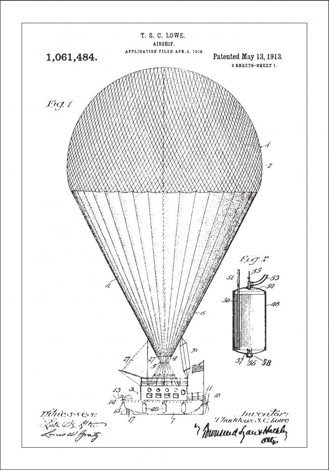 Bildverkstad Patentzeichnung - Luftschiff - Wei Poster