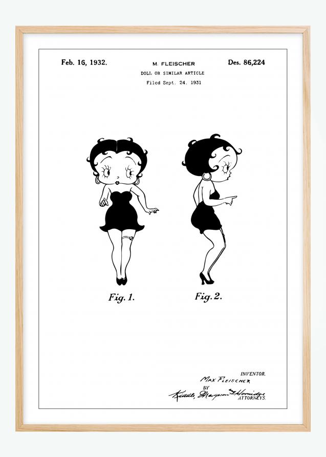 Bildverkstad Patentzeichnung - Betty Boop Poster