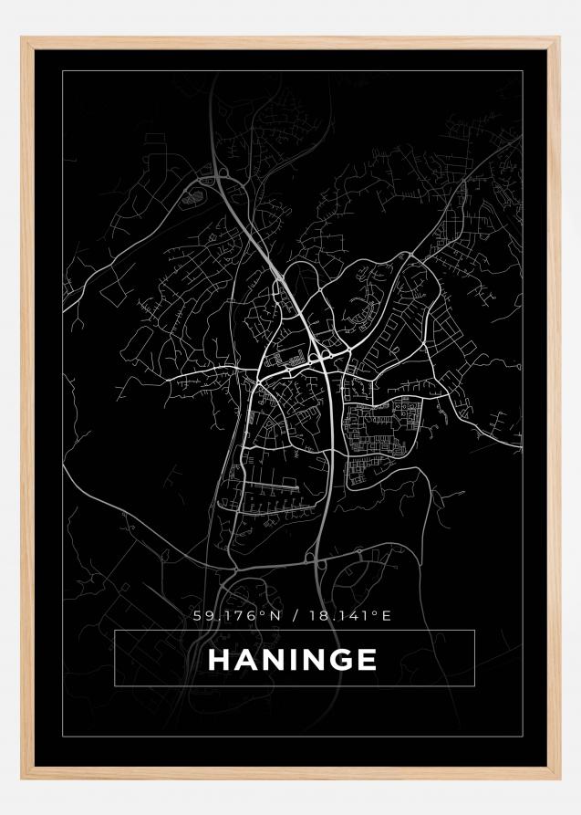 Bildverkstad Map - Haninge - Black Poster