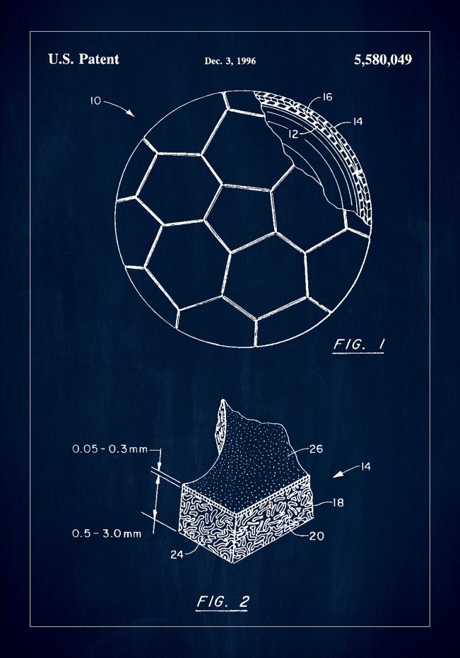 Bildverkstad Patent Print - Football - Blue