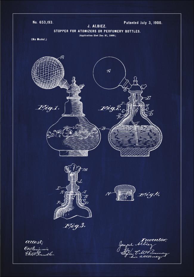 Bildverkstad Patentzeichnung - Parfmflakon A - Blau Poster