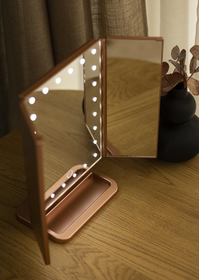 KAILA KAILA Kosmetikspiegel Tri-Fold Magnifying Rosgold 30x20 cm