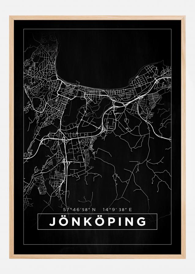 Bildverkstad Map - Jönköping - Black Poster