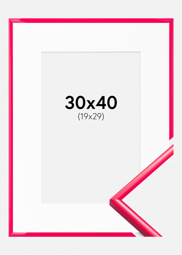 Ram med passepartou Rahmen New Lifestyle Hot Pink 30x40 cm - Passepartout Weiß 20x30 cm
