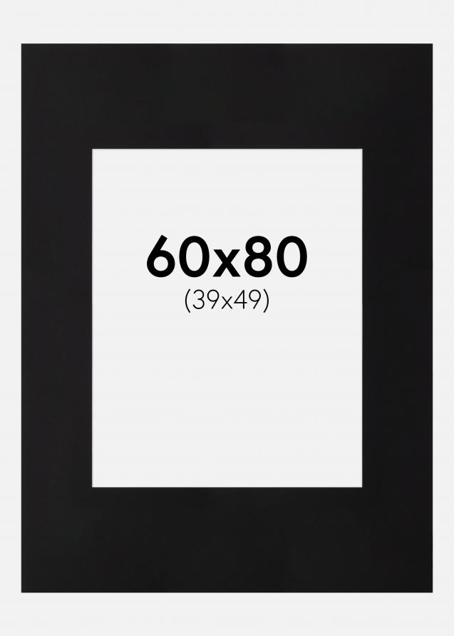 Galleri 1 Passepartout XL Schwarz (Weiß Kern) 60x80 cm (39x49)