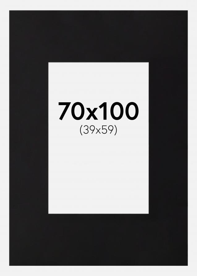 Galleri 1 Passepartout XXL Schwarz (Weiß Kern) 70x100 cm (39x59)