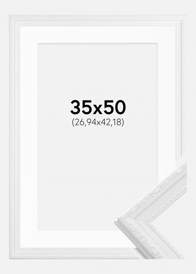 Ram med passepartou Rahmen Abisko Weiß 35x50 cm - Passepartout Weiß 11x17 inches