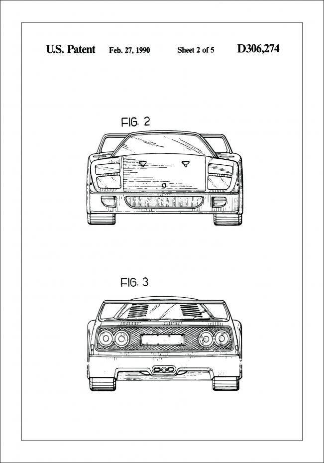 Bildverkstad Patentzeichnung - Ferrari F40 III Poster