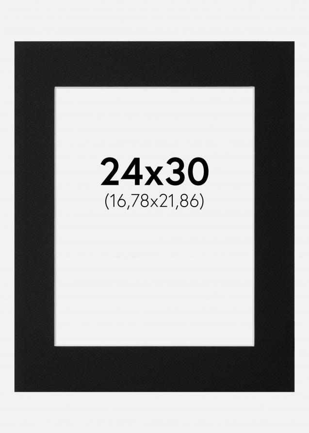 Galleri 1 Passepartout Schwarz (weißer Kern) 24x30 cm (16,78x21,86)