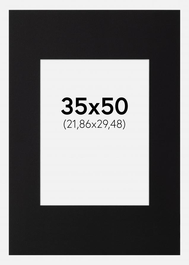 Galleri 1 Passepartout Schwarz (weißer Kern) 35x50 cm (21,86x29,48)