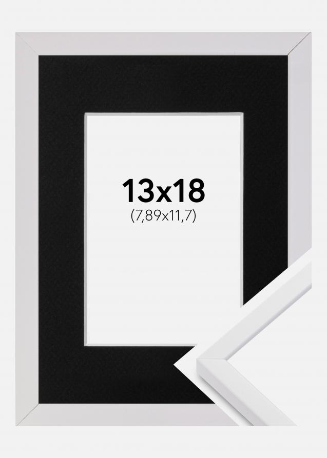 Ram med passepartou Rahmen E-Line Weiß 13x18 cm - Passepartout Schwarz 3,5x5 inches