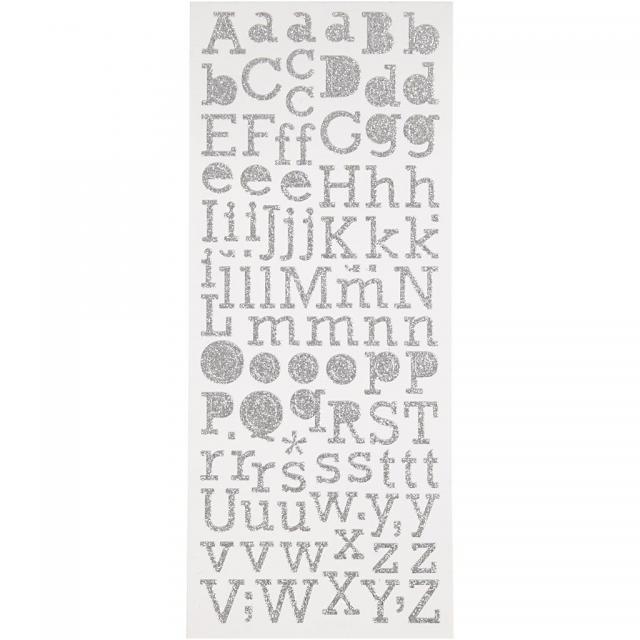Focus Focus Glitter Stickers Silber Letters