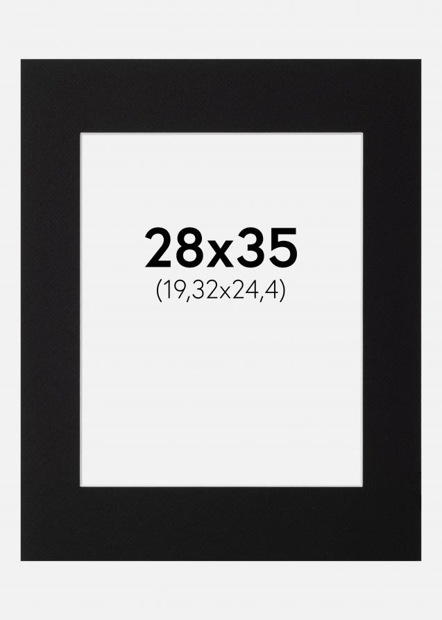 Galleri 1 Passepartout Schwarz (weißer Kern) 28x35 cm (19,32x24,4)
