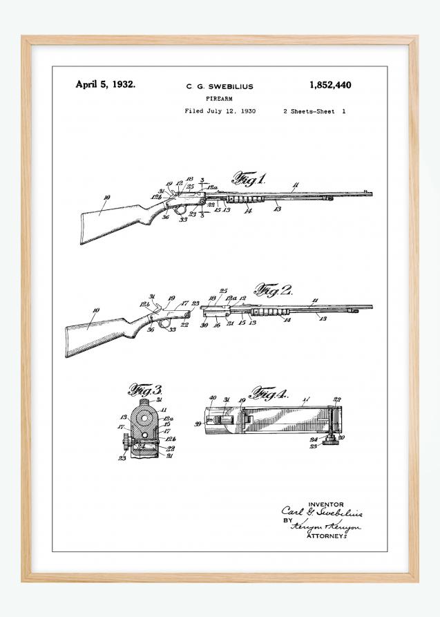 Bildverkstad Patentzeichnung - Gewehr I Poster